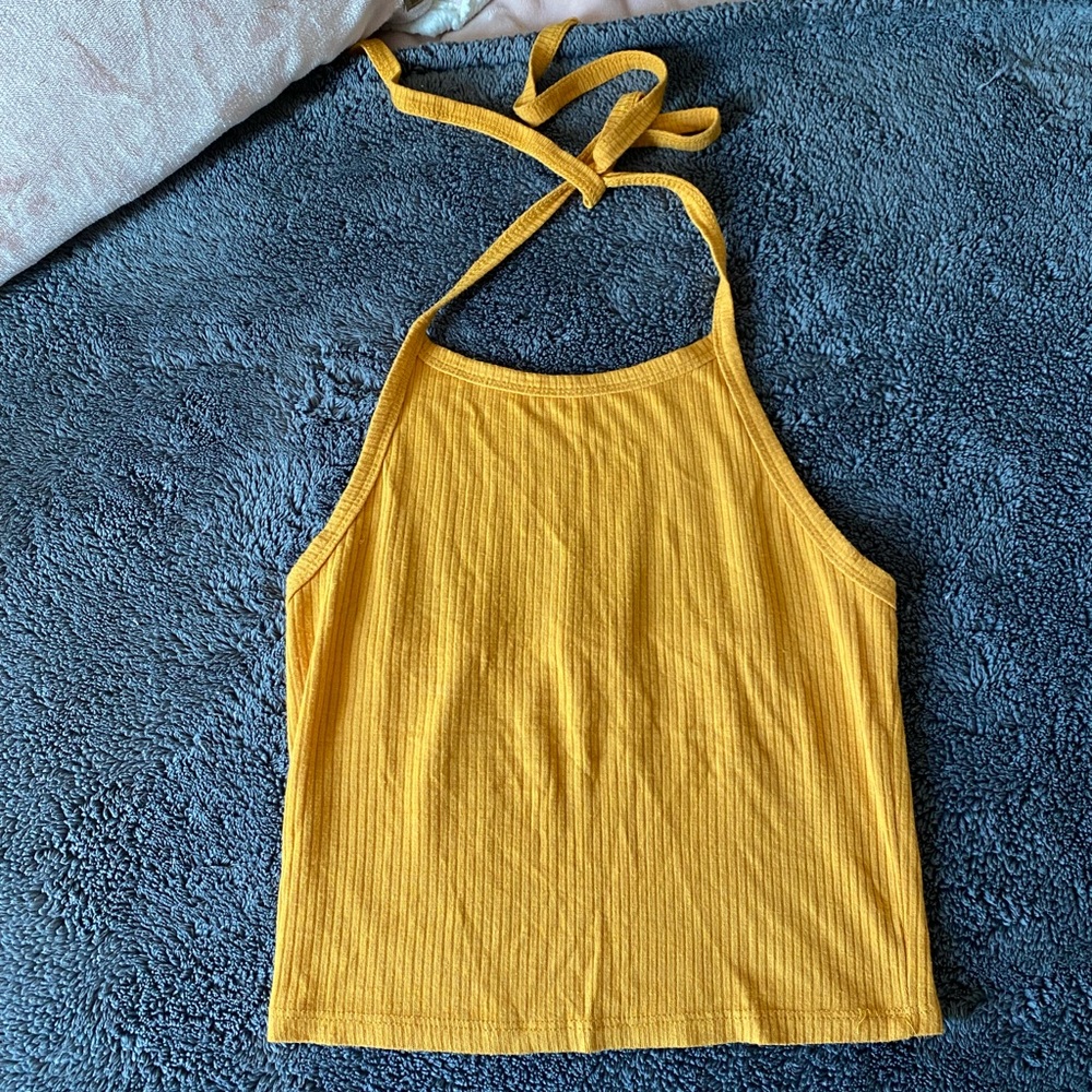 Size S Orange/Yellow Halter Tank Top